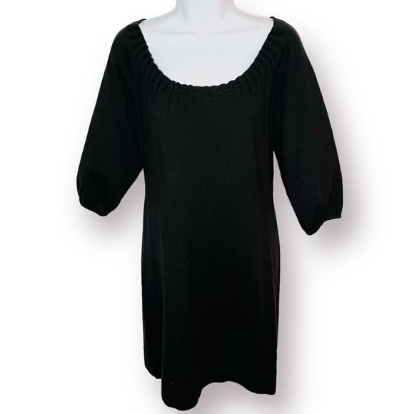 Ann Taylor Wool Blend Sweater Sheath Dress Black Size S - Picture 1 of 8